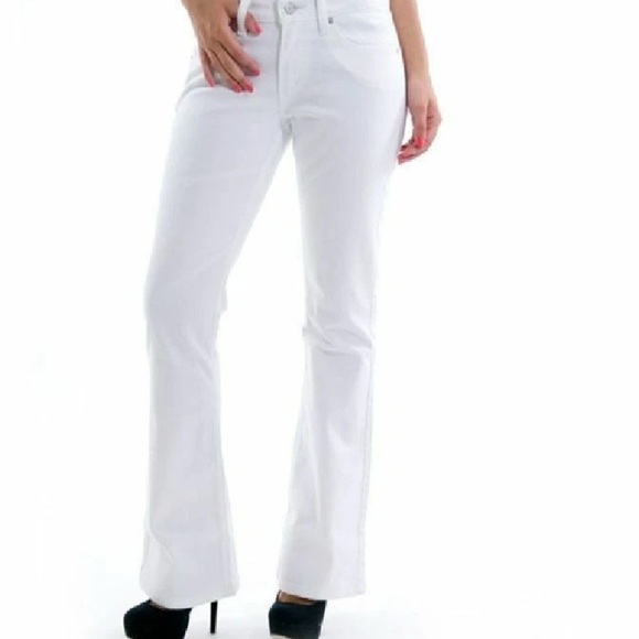 Levi's 518 Boot Cut Superlow Low Rise White Denim Jeans New junior’s Size 7 EUC - Picture 1 of 13
